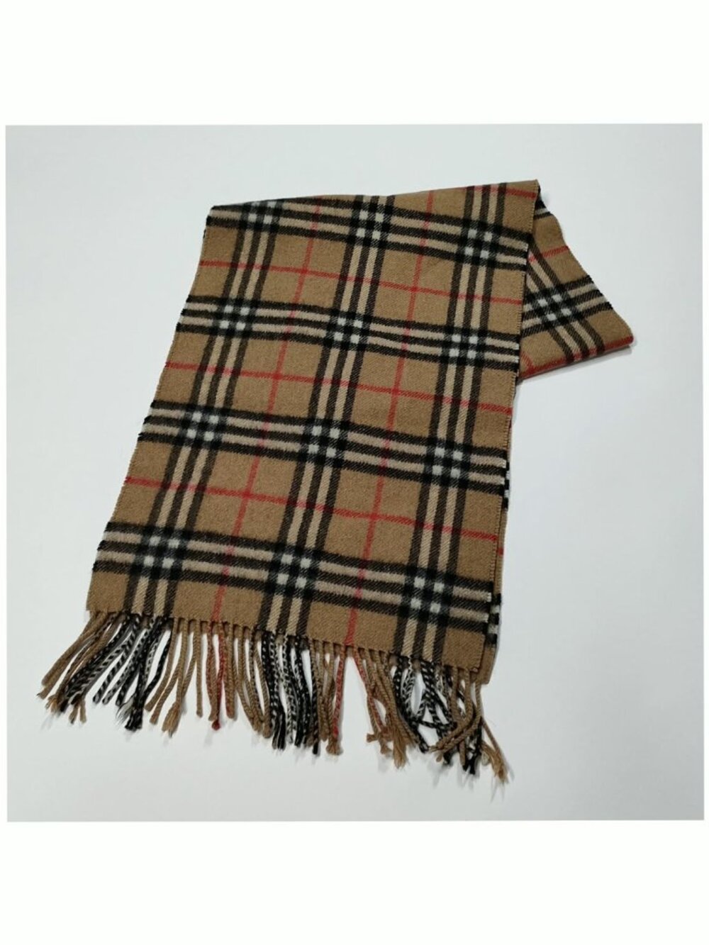 Authentic Burberry Classic Check Cashmere Scarf Beige - Picture 7 of 10